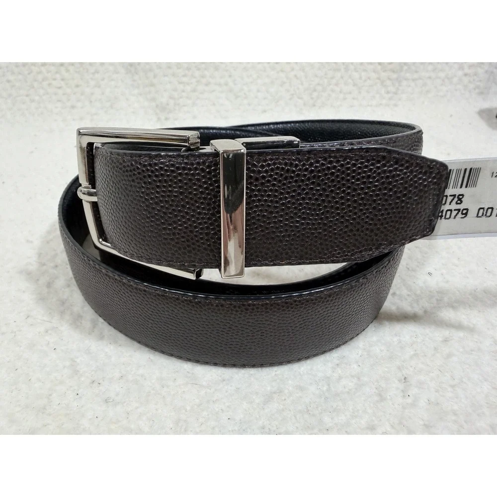 Jos A Bank Reversible Leather Belt‎ Size 42 Black Brown Italy Textured